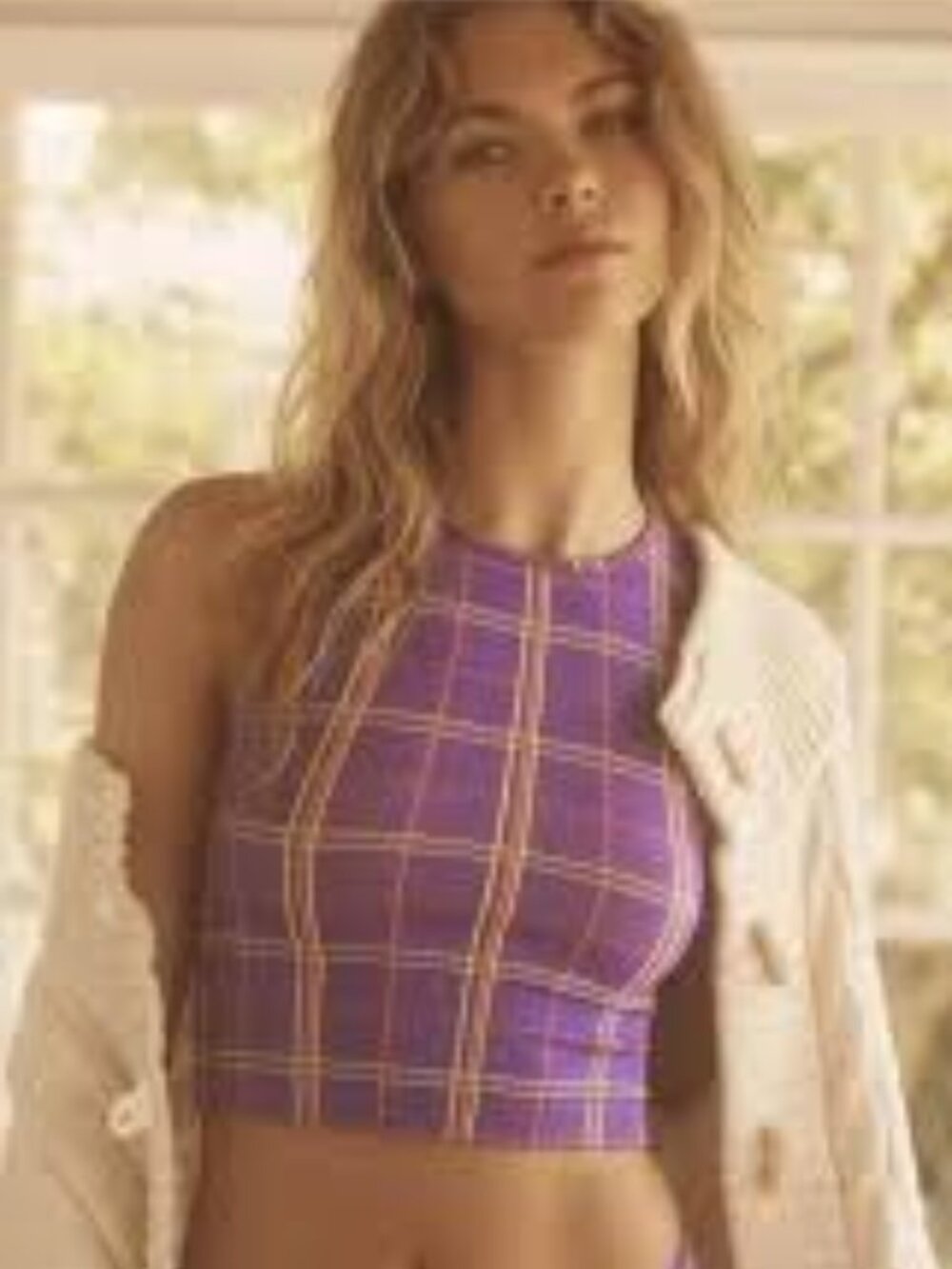 LyreBird Seamless Jacquard High-Neck Tank Top-NWOT